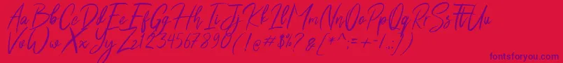 フォントShutten Reason Free – 赤い背景に紫のフォント