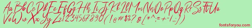 Shutten Reason Free Font – Red Fonts on Green Background