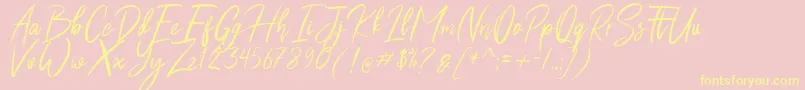 Shutten Reason Free Font – Yellow Fonts on Pink Background