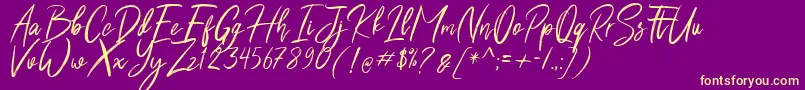 Shutten Reason Free Font – Yellow Fonts on Purple Background