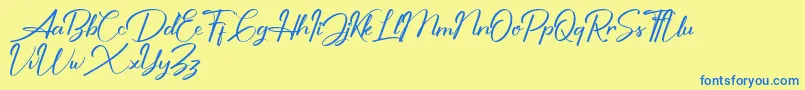 Shutter Braille Personal Use Only Font – Blue Fonts on Yellow Background