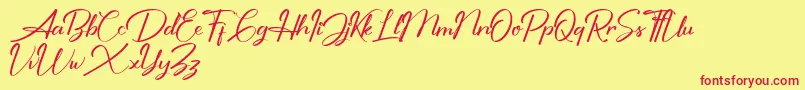 Shutter Braille Personal Use Only Font – Red Fonts on Yellow Background