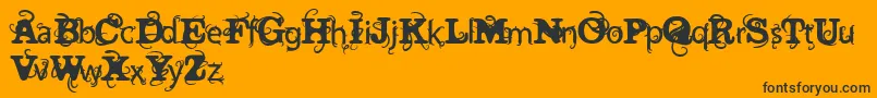 VtksWineLabelTwo Font – Black Fonts on Orange Background