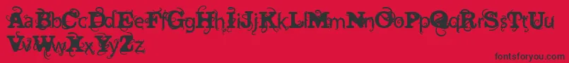 VtksWineLabelTwo Font – Black Fonts on Red Background