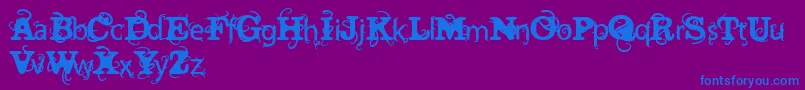 VtksWineLabelTwo Font – Blue Fonts on Purple Background