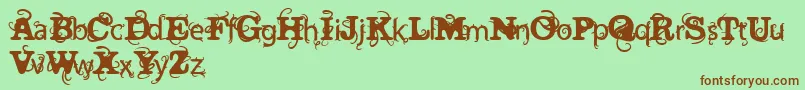 VtksWineLabelTwo Font – Brown Fonts on Green Background