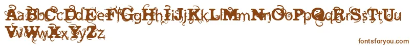 Шрифт VtksWineLabelTwo – коричневые шрифты на белом фоне