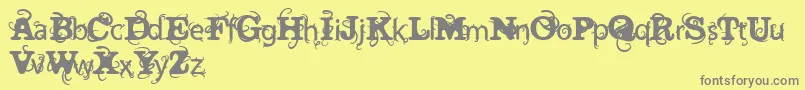 VtksWineLabelTwo Font – Gray Fonts on Yellow Background