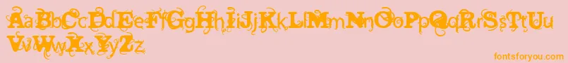 VtksWineLabelTwo Font – Orange Fonts on Pink Background