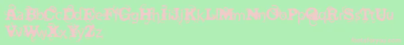 フォントVtksWineLabelTwo – 緑の背景にピンクのフォント
