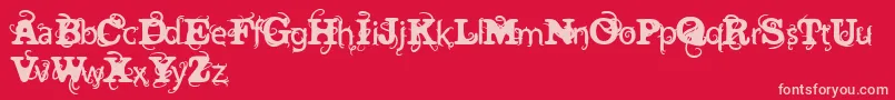 VtksWineLabelTwo Font – Pink Fonts on Red Background