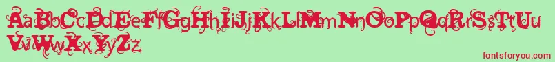 VtksWineLabelTwo Font – Red Fonts on Green Background