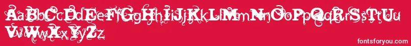 フォントVtksWineLabelTwo – 赤い背景に白い文字