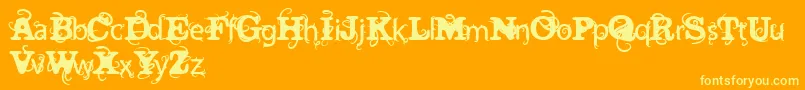 VtksWineLabelTwo Font – Yellow Fonts on Orange Background