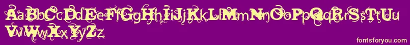 VtksWineLabelTwo Font – Yellow Fonts on Purple Background