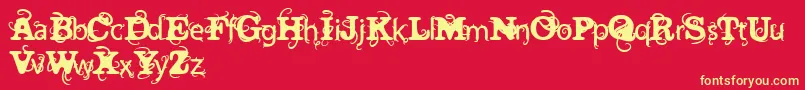 VtksWineLabelTwo Font – Yellow Fonts on Red Background