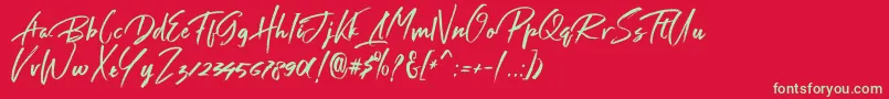 Shutter Font – Green Fonts on Red Background