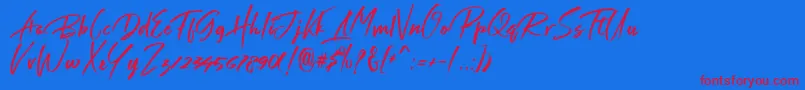 Shutter Font – Red Fonts on Blue Background