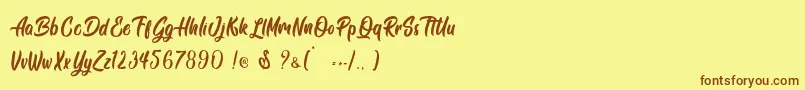 Siam Giants   Personal Use Font – Brown Fonts on Yellow Background