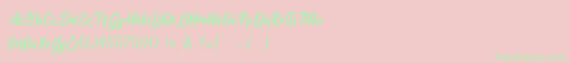 Siam Giants   Personal Use Font – Green Fonts on Pink Background