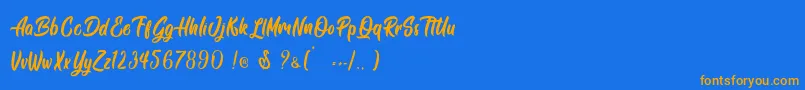 Siam Giants   Personal Use Font – Orange Fonts on Blue Background