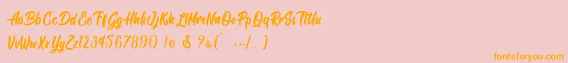Siam Giants   Personal Use Font – Orange Fonts on Pink Background