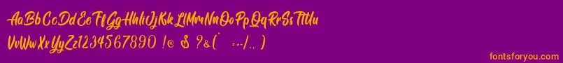 Siam Giants   Personal Use Font – Orange Fonts on Purple Background
