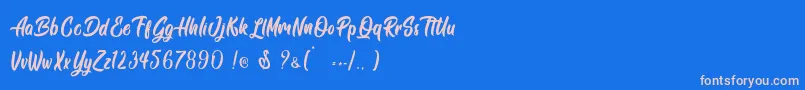 Siam Giants   Personal Use Font – Pink Fonts on Blue Background