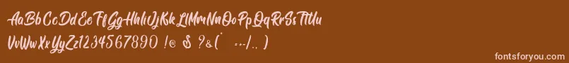 Siam Giants   Personal Use Font – Pink Fonts on Brown Background