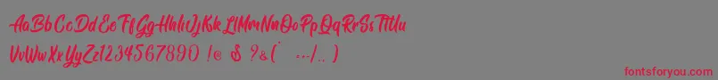 Siam Giants   Personal Use Font – Red Fonts on Gray Background