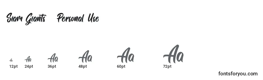 Siam Giants   Personal Use Font Sizes