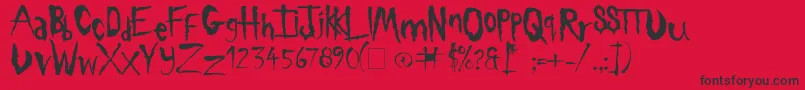 sickness Font – Black Fonts on Red Background