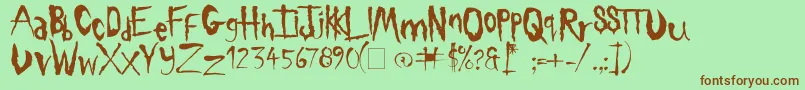 Шрифт sickness – коричневые шрифты на зелёном фоне