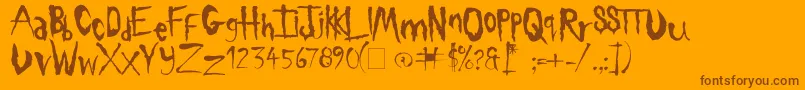 Fonte sickness – fontes marrons em um fundo laranja