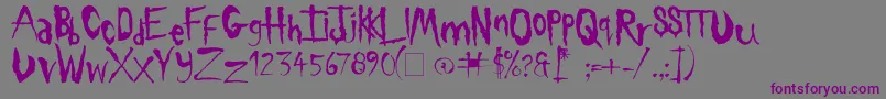 フォントsickness – 紫色のフォント、灰色の背景