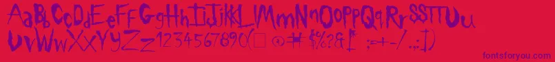 sickness Font – Purple Fonts on Red Background