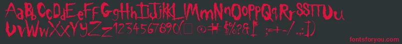 sickness Font – Red Fonts on Black Background