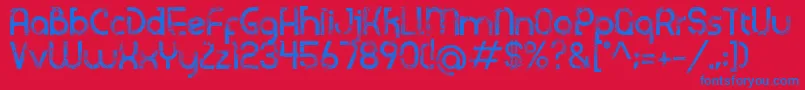 Sicupak Font – Blue Fonts on Red Background