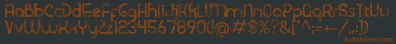Sicupak-Schriftart – Braune Schriften auf schwarzem Hintergrund