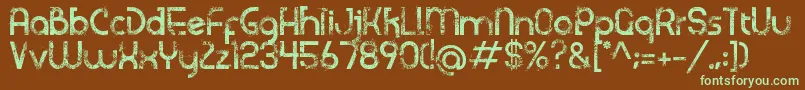 Sicupak Font – Green Fonts on Brown Background