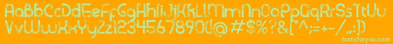 Sicupak Font – Green Fonts on Orange Background