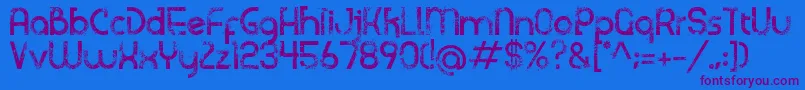 Sicupak-Schriftart – Violette Schriften auf blauem Hintergrund