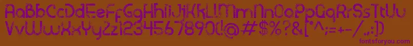 Sicupak-Schriftart – Violette Schriften auf braunem Hintergrund