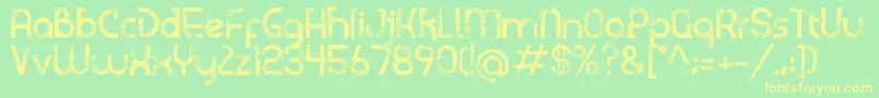 Sicupak Font – Yellow Fonts on Green Background