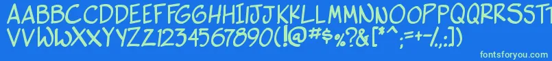 side k bold Font – Green Fonts on Blue Background