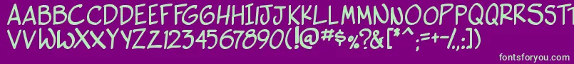 side k bold Font – Green Fonts on Purple Background