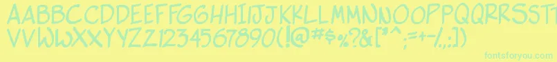 side k bold Font – Green Fonts on Yellow Background