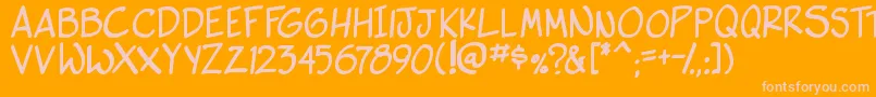 side k bold-Schriftart – Rosa Schriften auf orangefarbenem Hintergrund