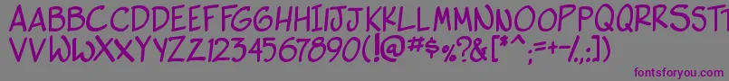 side k bold-Schriftart – Violette Schriften auf grauem Hintergrund