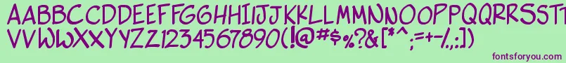 side k bold Font – Purple Fonts on Green Background